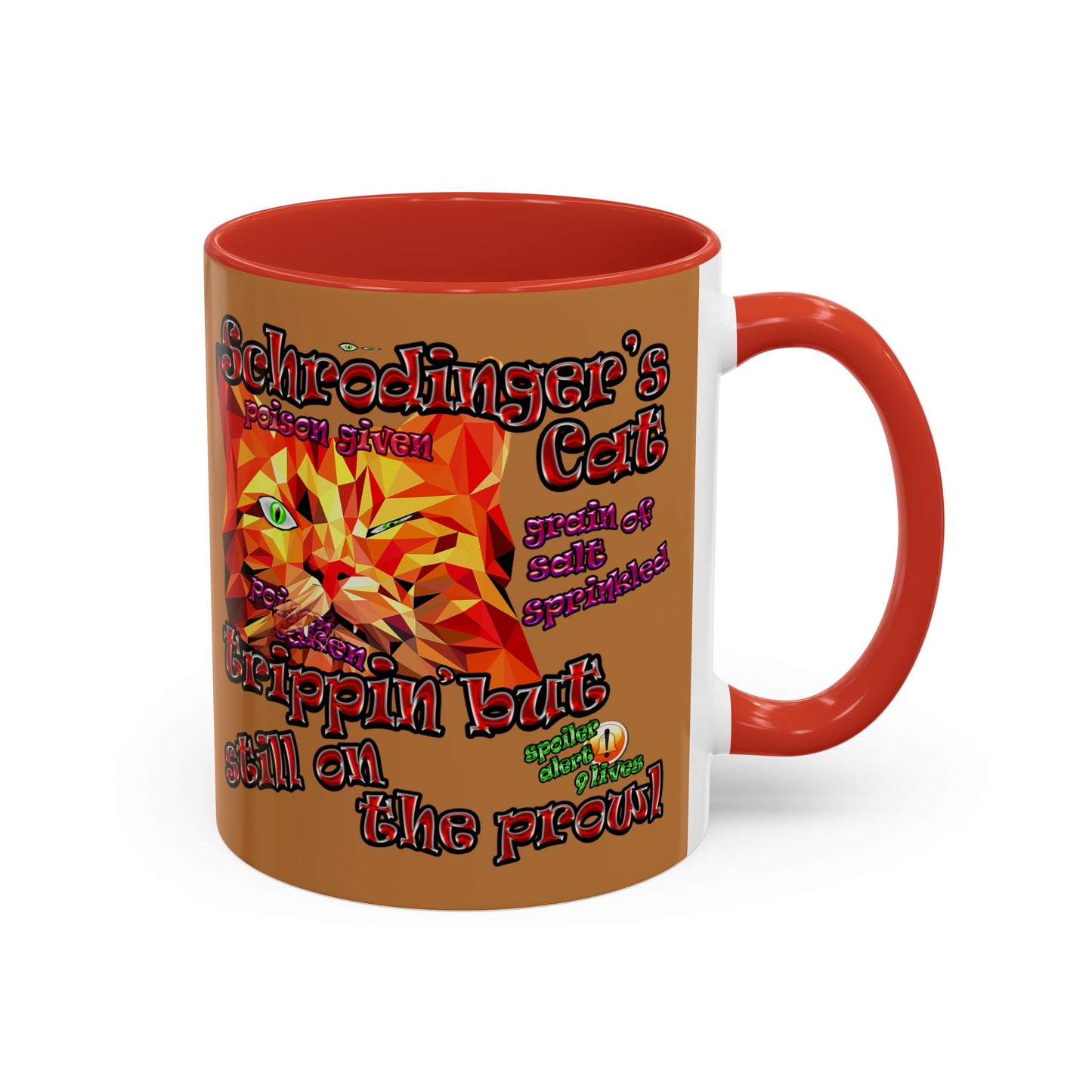 schrodinger's cat - Accent Mug (light brown)