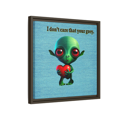 I don't care that your grey - framed canvas art (faded blue)