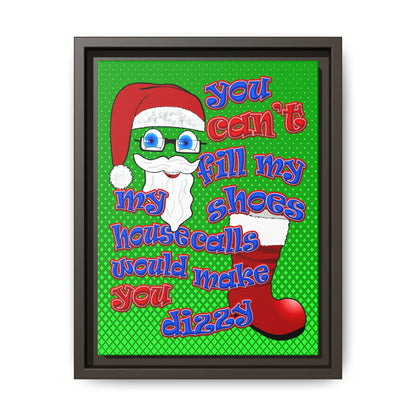 santa's shoes - framed canvas art (logo green)