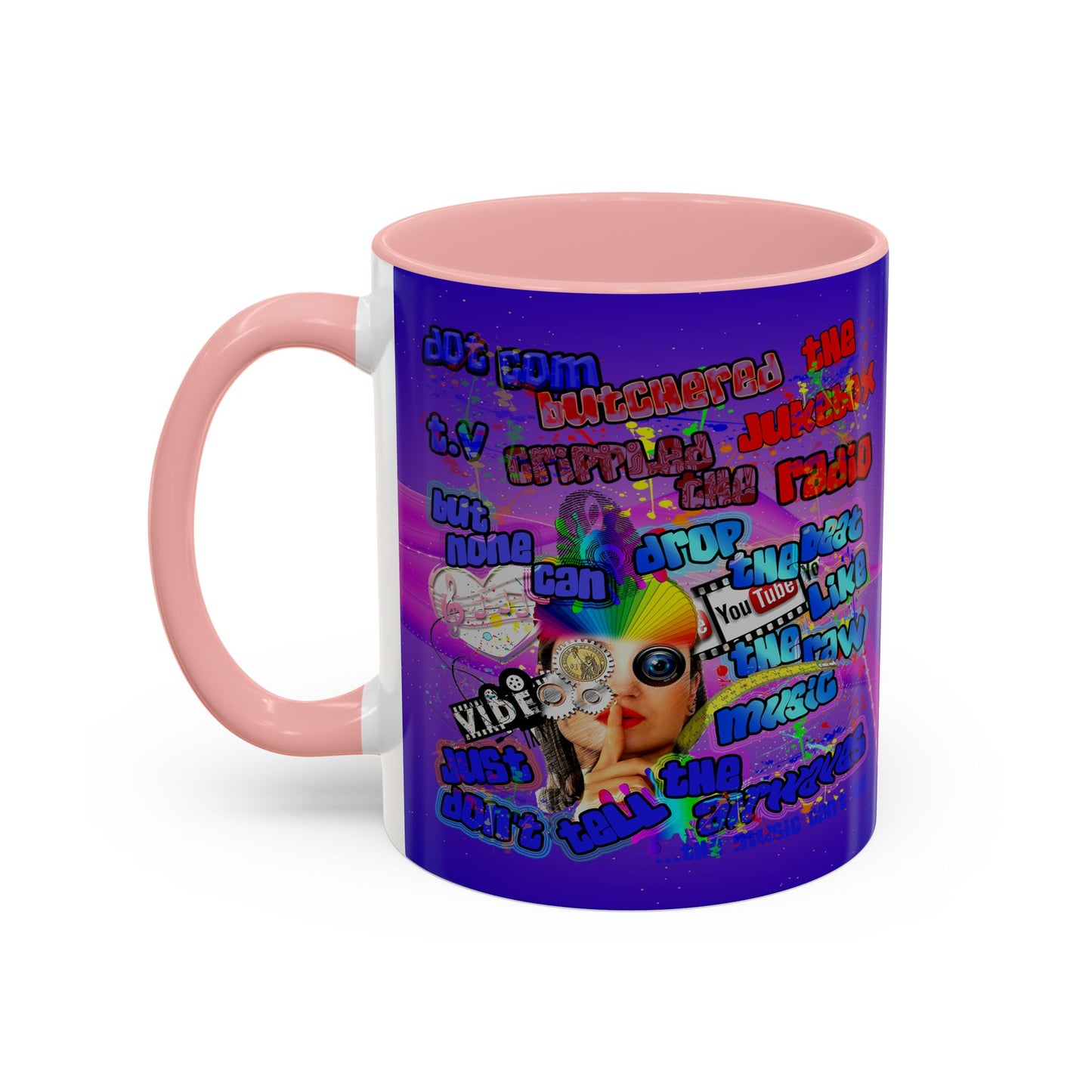 drop the beat - Accent Mug (purple-pink wave)