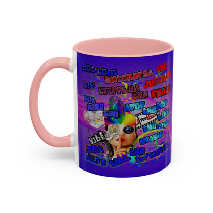 drop the beat - Accent Mug (purple-pink wave)