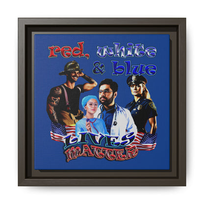 rw&b lives matter - framed canvas art (dark blue)