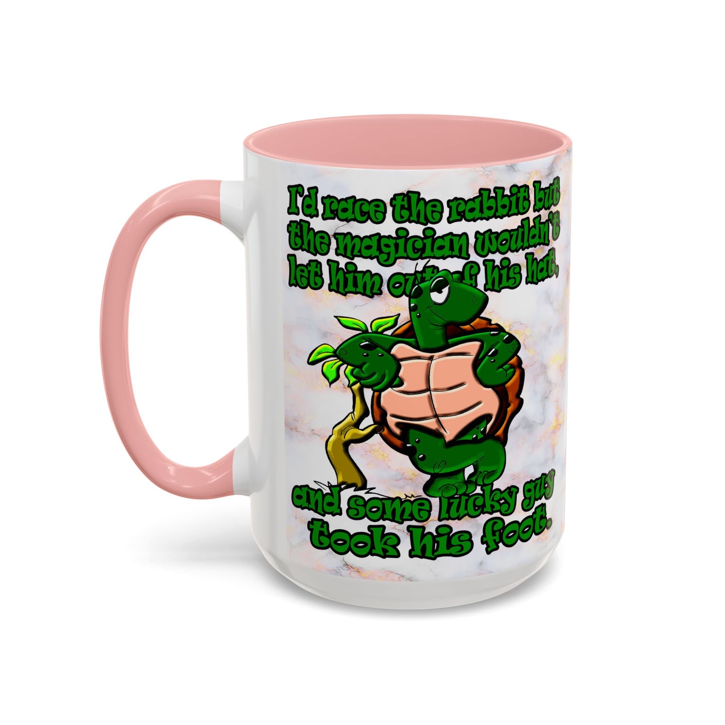 turtle race - Accent Mug (white marble)