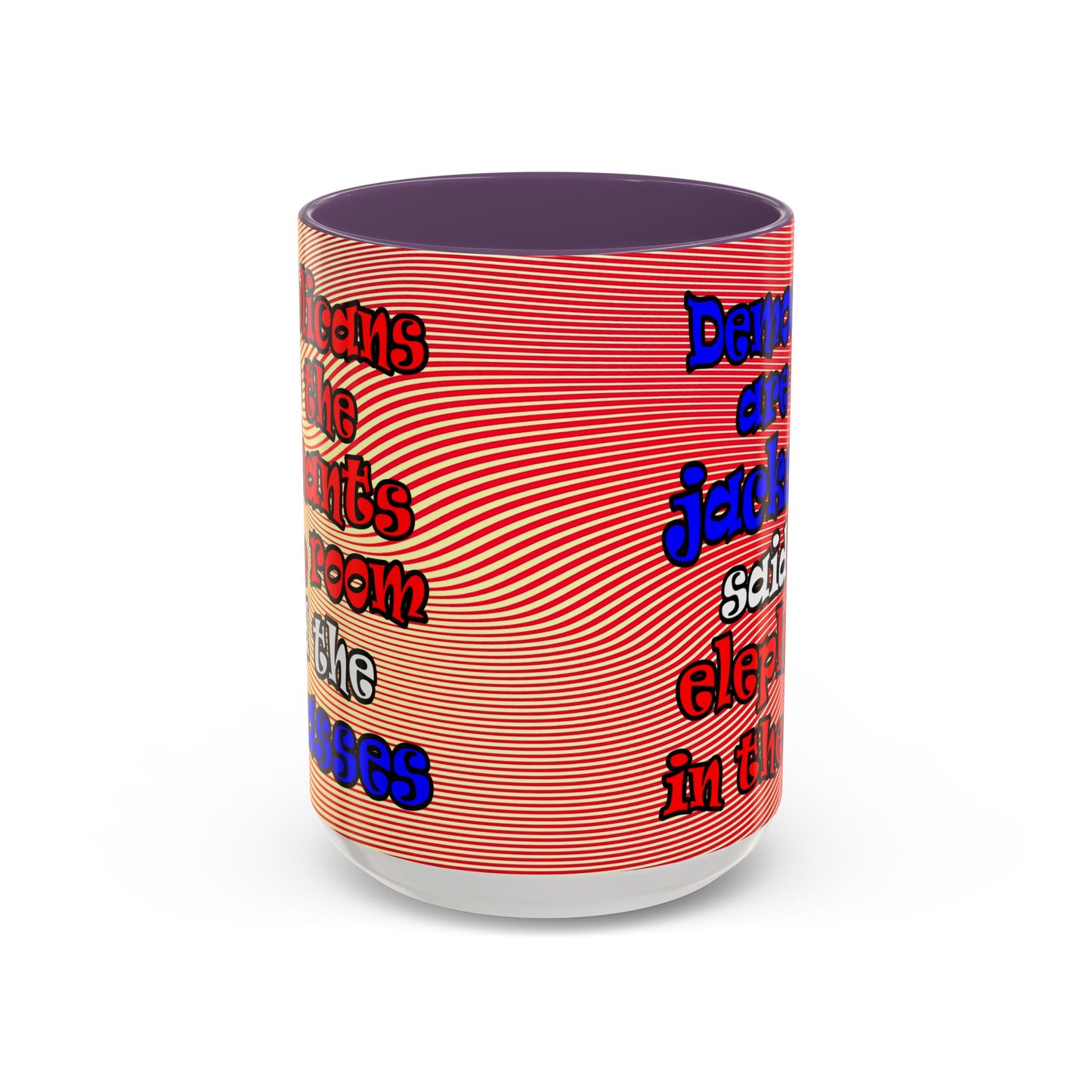 donkeys and elephants - Accent Mug (yellow-orange wave)