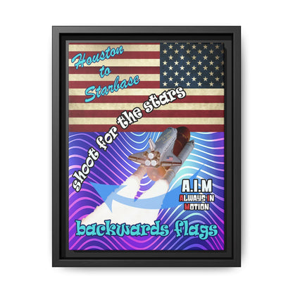 shoot for the stars - framed canvas art (purple wave)