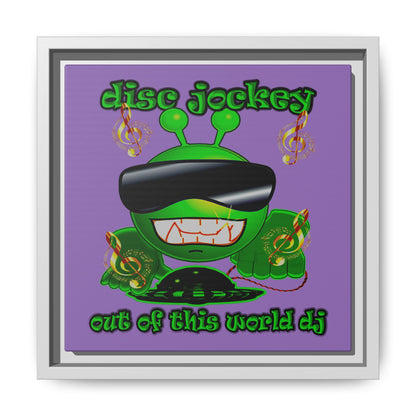 disc jockey - framed canvas art (light purple)