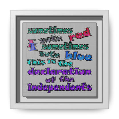 declaration of the independents - framed canvas art (light grey)