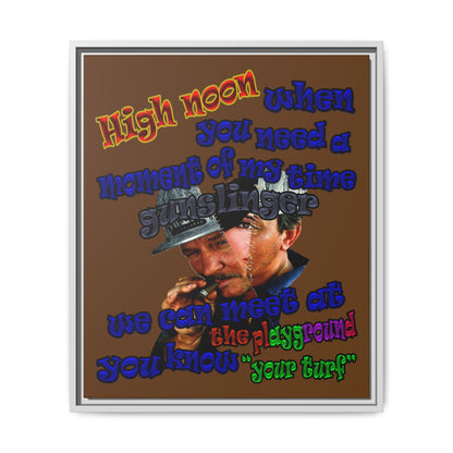 high noon - framed canvas art (brown)