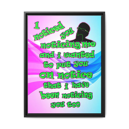 noticed you noticing - framed canvas art (light blue-pink wave)