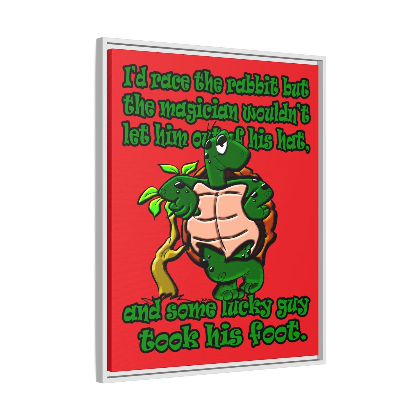 turtle race - framed canvas art (red)
