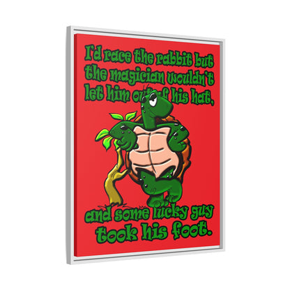 turtle race - framed canvas art (red)