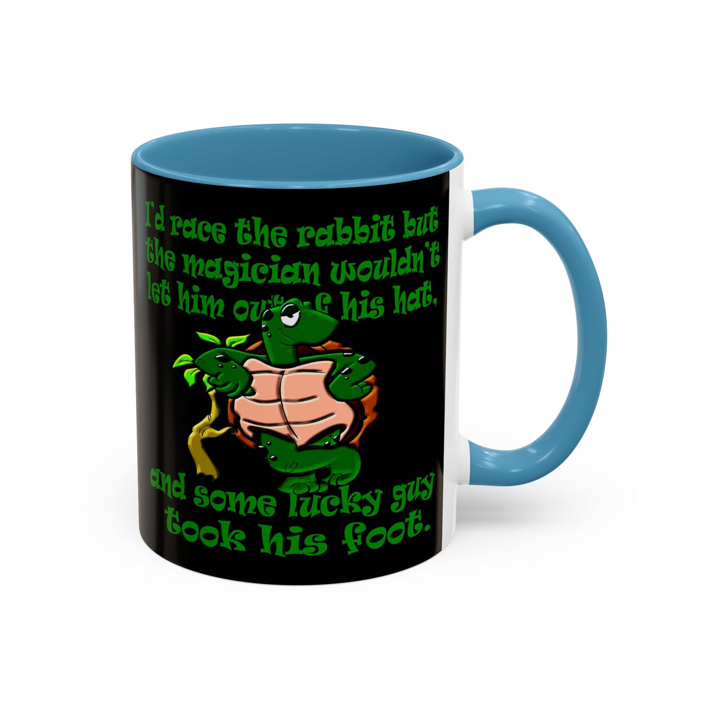 turtle race - Accent Mug (black)