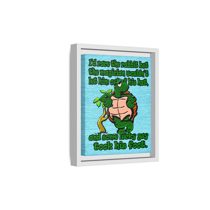 turtle race - framed canvas art (faded blue)