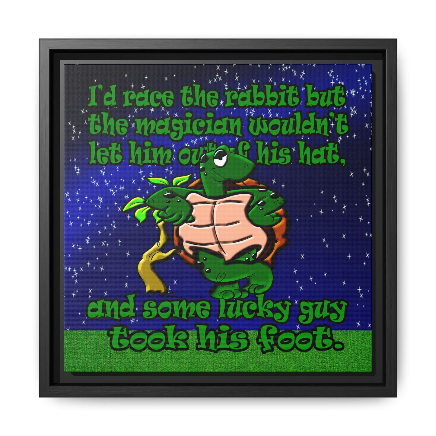 turtle race - framed canvas art ('snoops' background)
