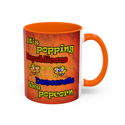 popping like popcorn - Accent Mug (burnt orange)