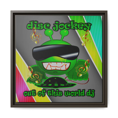 disc jockey - framed canvas art (rainbow split)