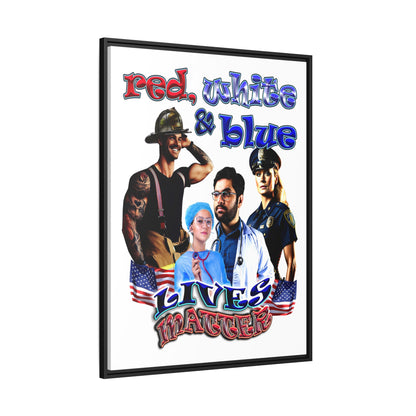 rw&b lives matter - framed canvas art (white)