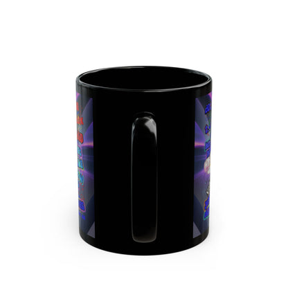 drop the beat - Black Mug (grey-pink wave)