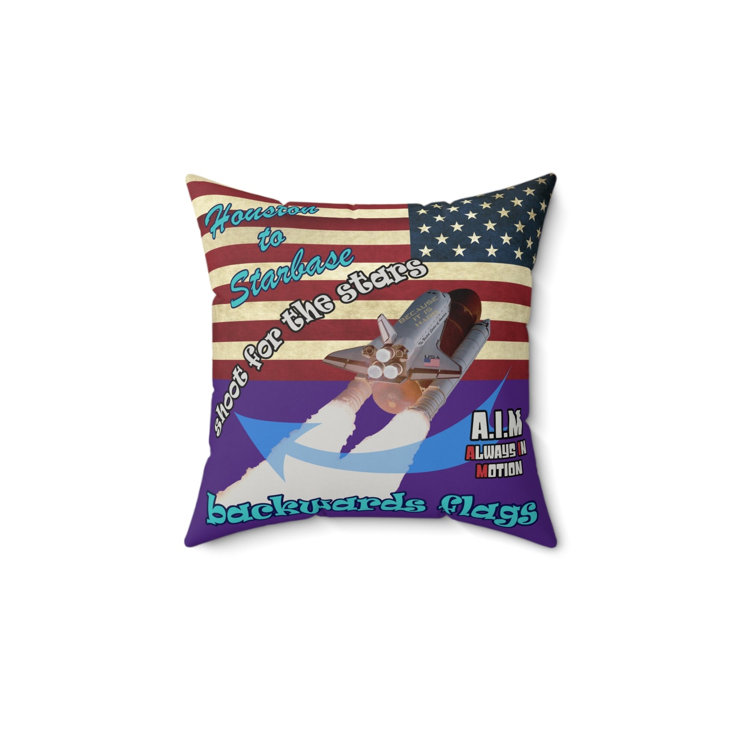 shoot for the stars - Faux Suede Square Pillow - (purple)