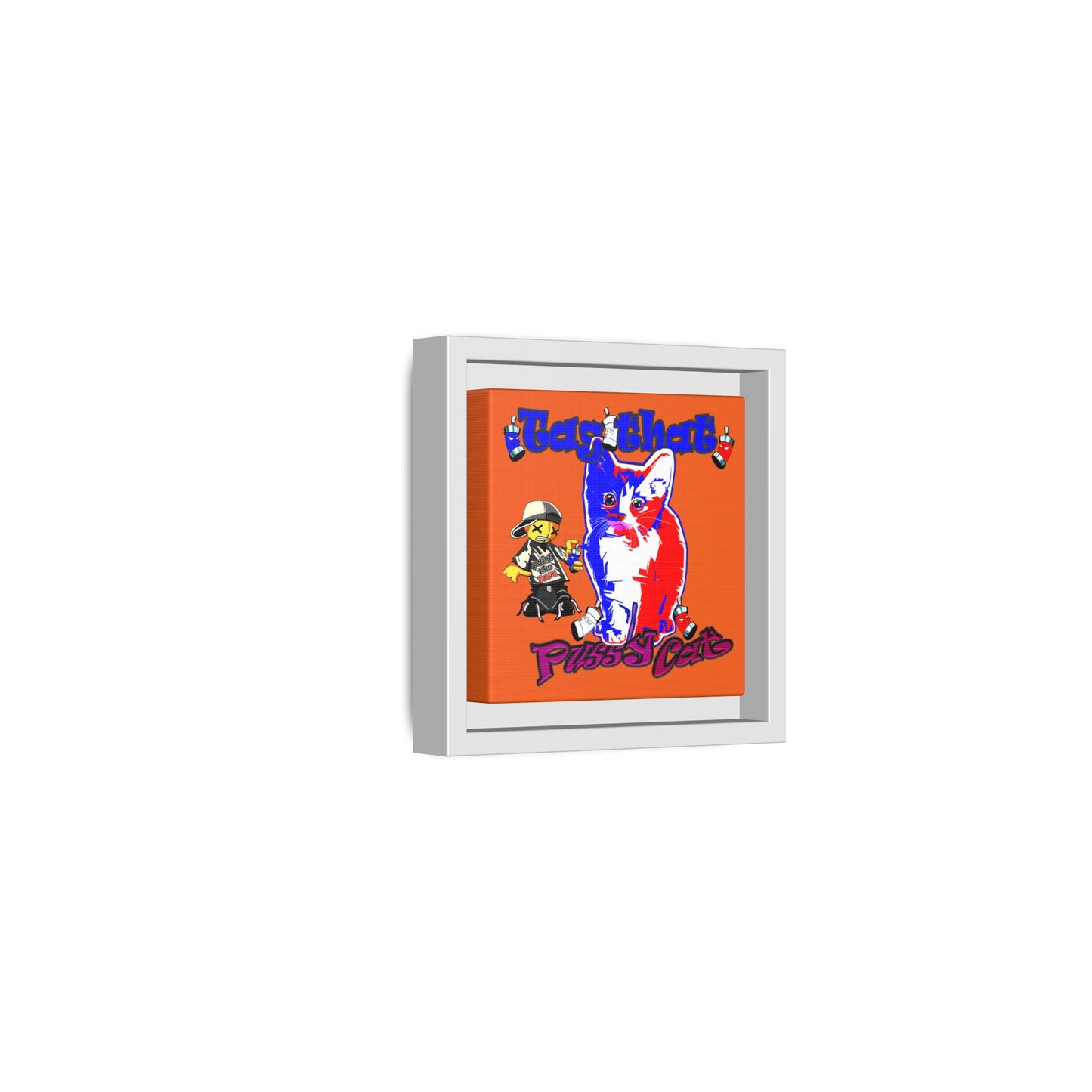 tag that - framed canvas art (orange)
