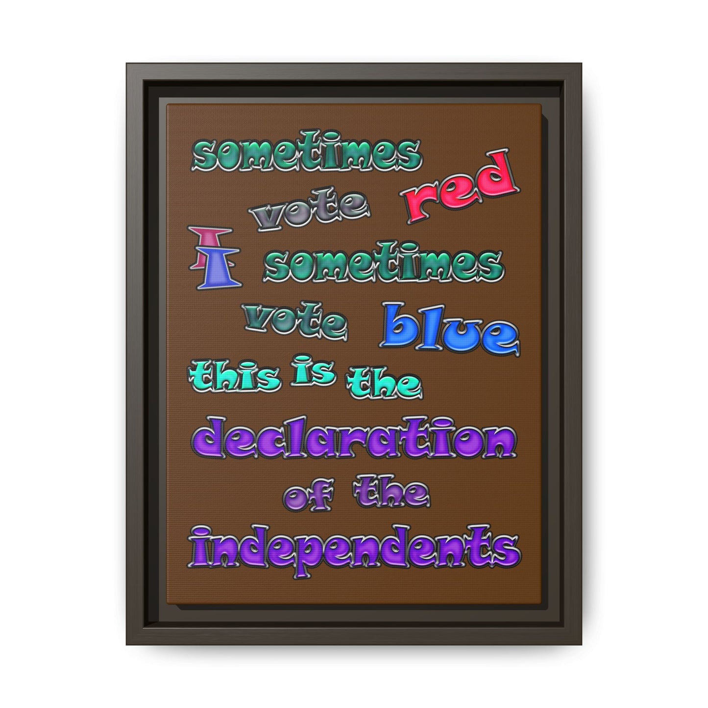 declaration of the independents - framed canvas art (brown)