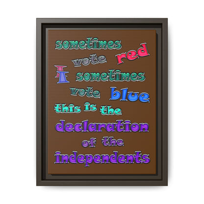 declaration of the independents - framed canvas art (brown)