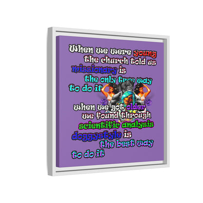 doggystyle - framed canvas art (light purple)