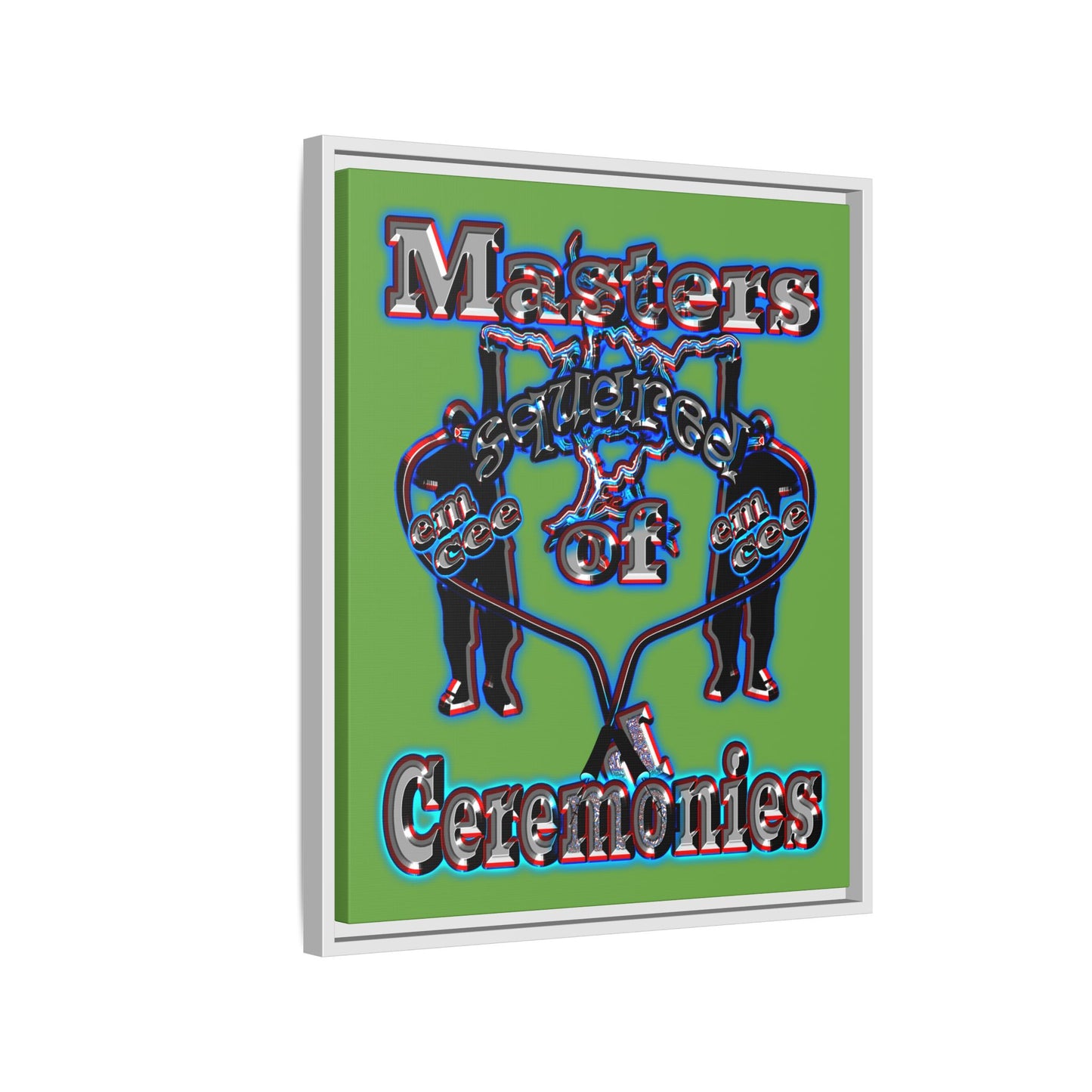 em cee squared - framed canvas art (green)