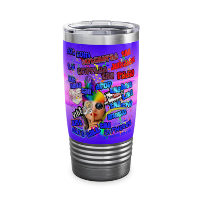 drop the beat - Ringneck Tumbler, 20oz  (purple-pink wave)
