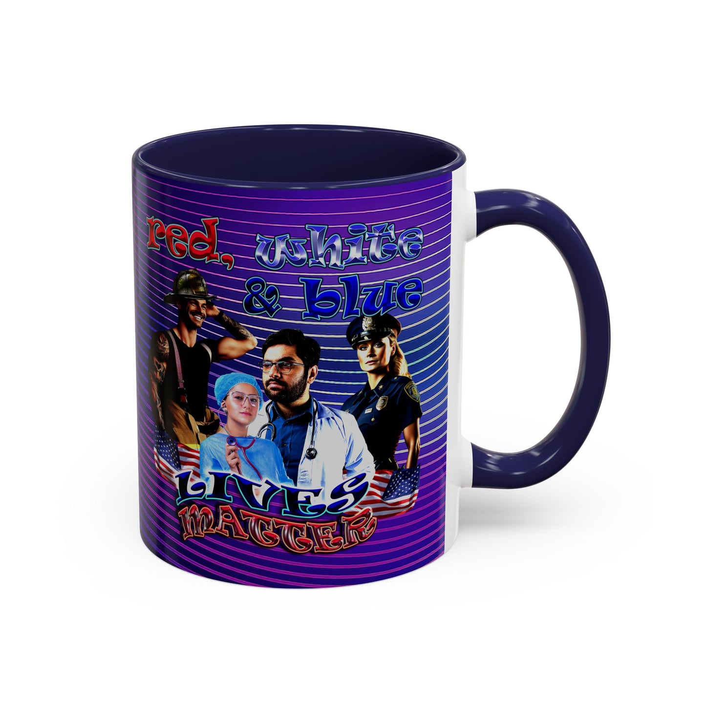 rw&b lives matter - Accent Mug (purple wave)