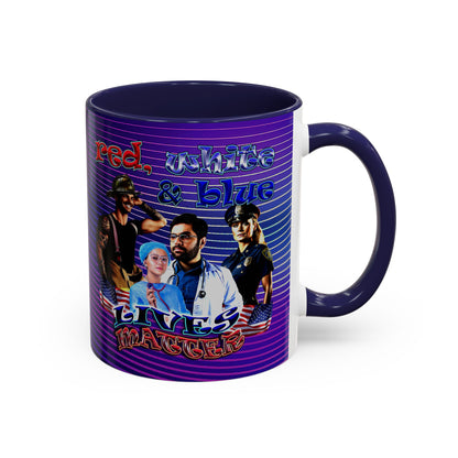 rw&b lives matter - Accent Mug (purple wave)