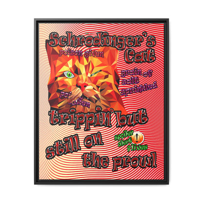 schrodinger's cat - framed canvas art (yellow-orange wave)