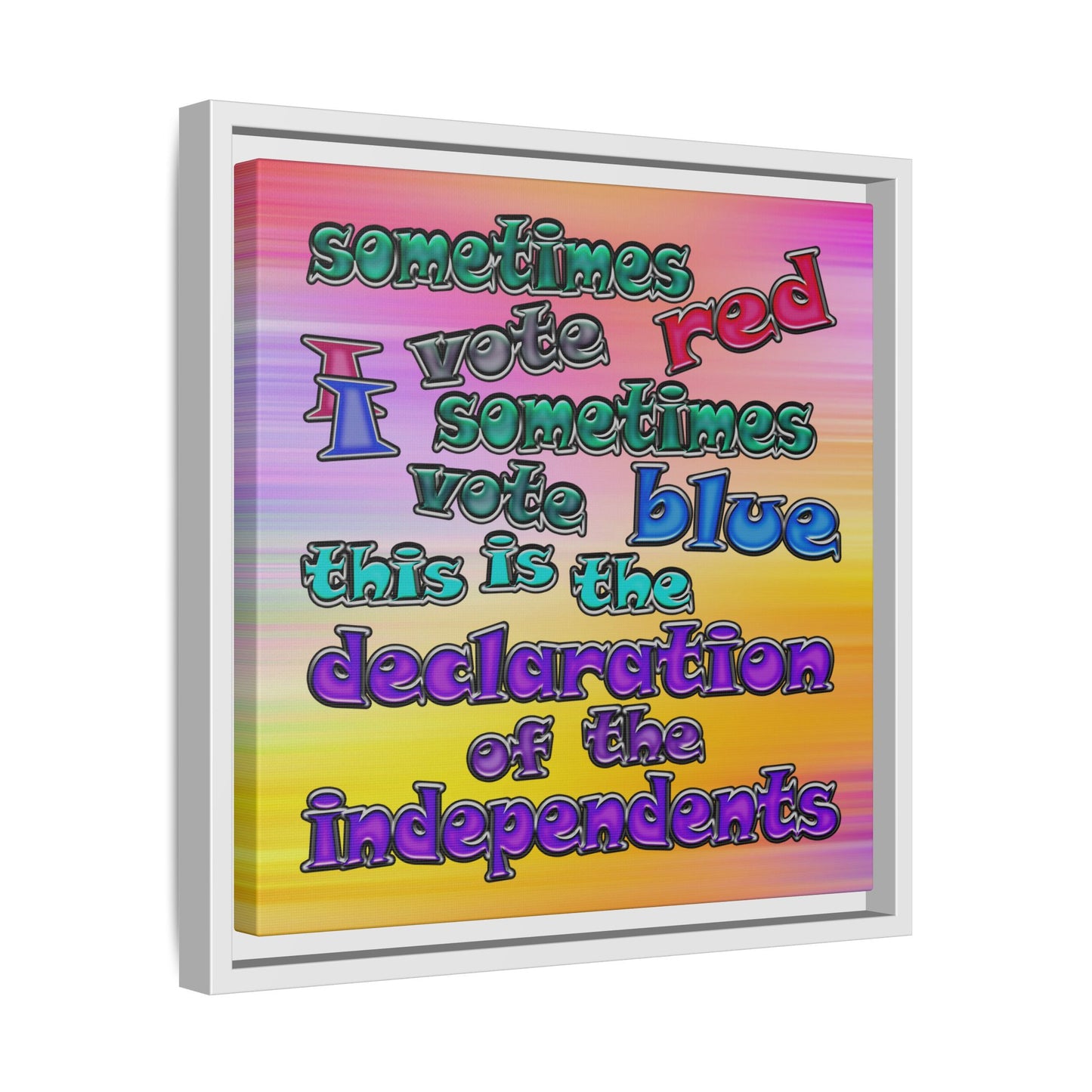 declaration of the independents - framed canvas art (color blur)