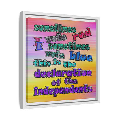 declaration of the independents - framed canvas art (color blur)