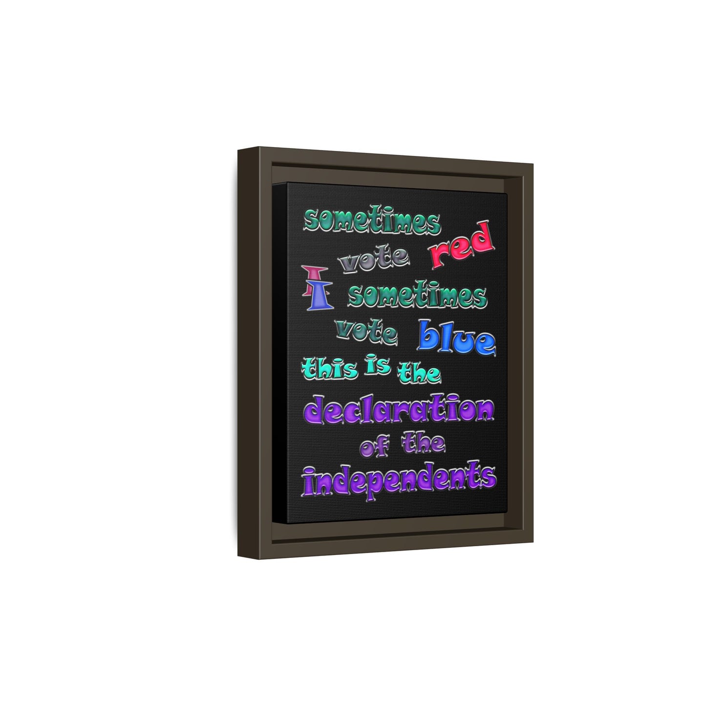 declaration of the independents - framed canvas art (black)