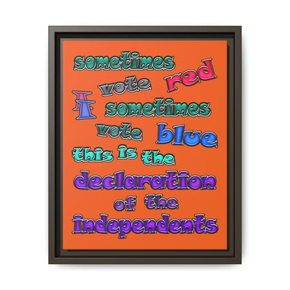 declaration of the independents - framed canvas art (orange)