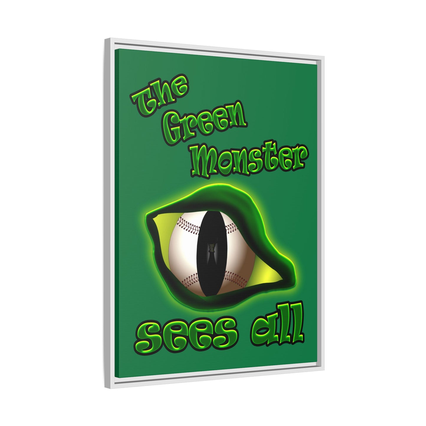 green monster - framed canvas art (dark green)