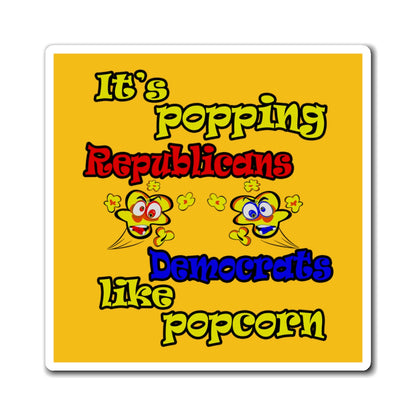 popping like popcorn - Magnets - (yellow)