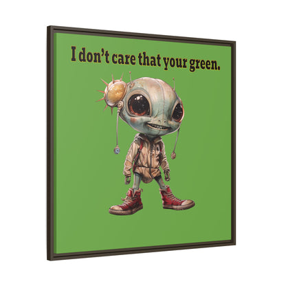 I don't care that your green - framed canvas art (green)