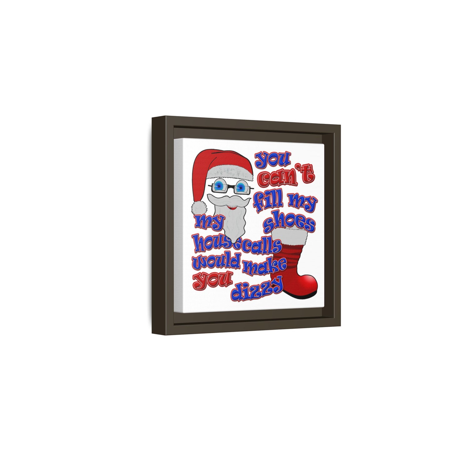 santa's shoes - framed canvas art (white)