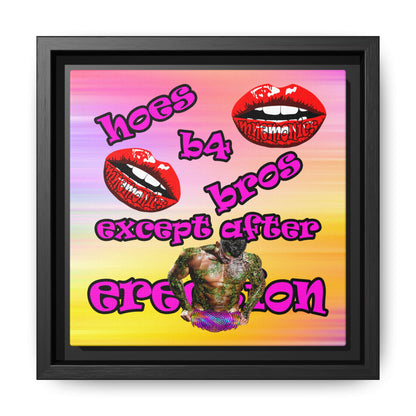hoes b4 bros - framed canvas art (color blur)