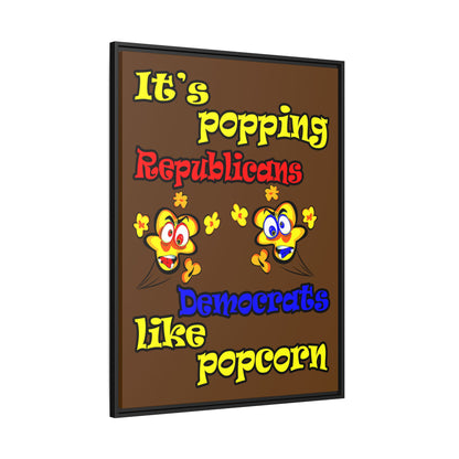 popping like popcorn - framed canvas art (brown)