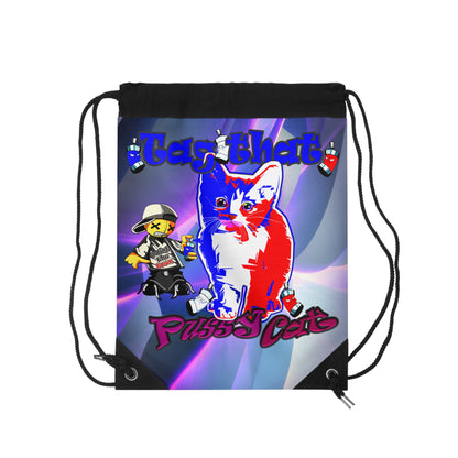 tag that - Drawstring Bag (grey-pink wave)