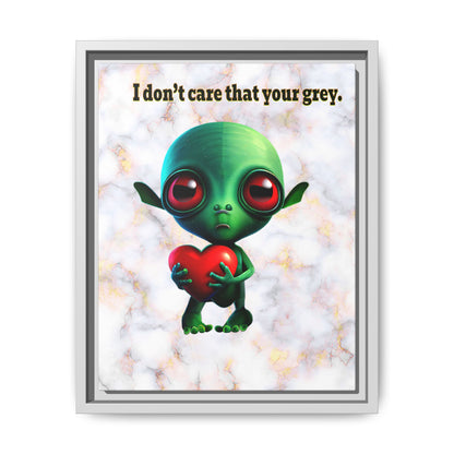 I don't care that your grey - framed canvas art (white marble)