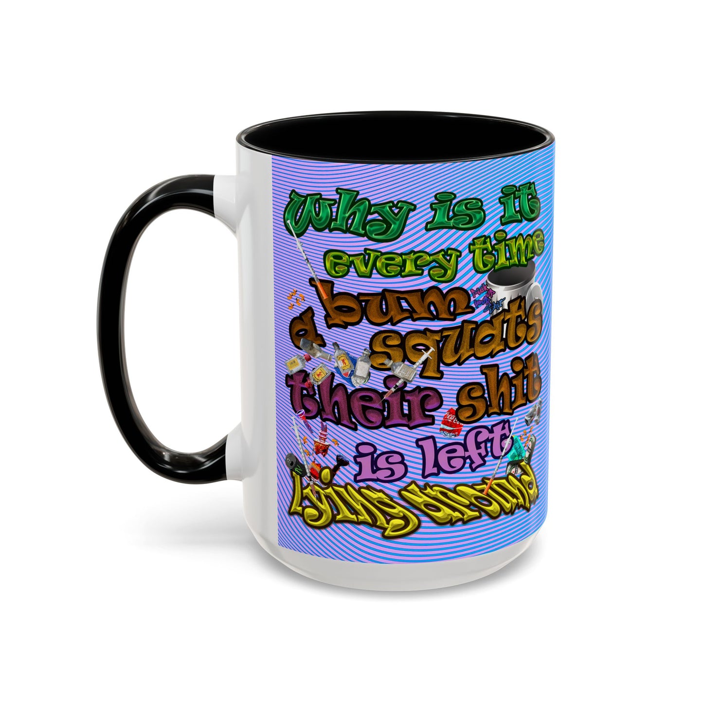 the bum's shit - Accent Mug (light blue-purple wave)
