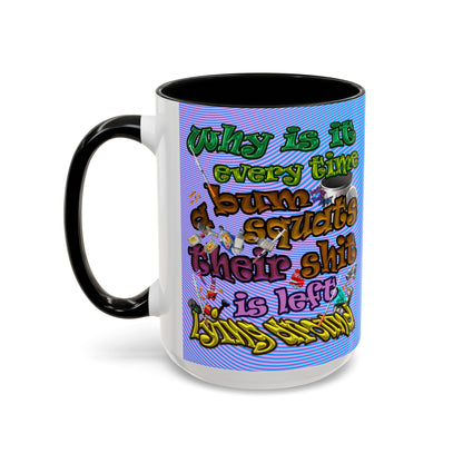 the bum's shit - Accent Mug (light blue-purple wave)