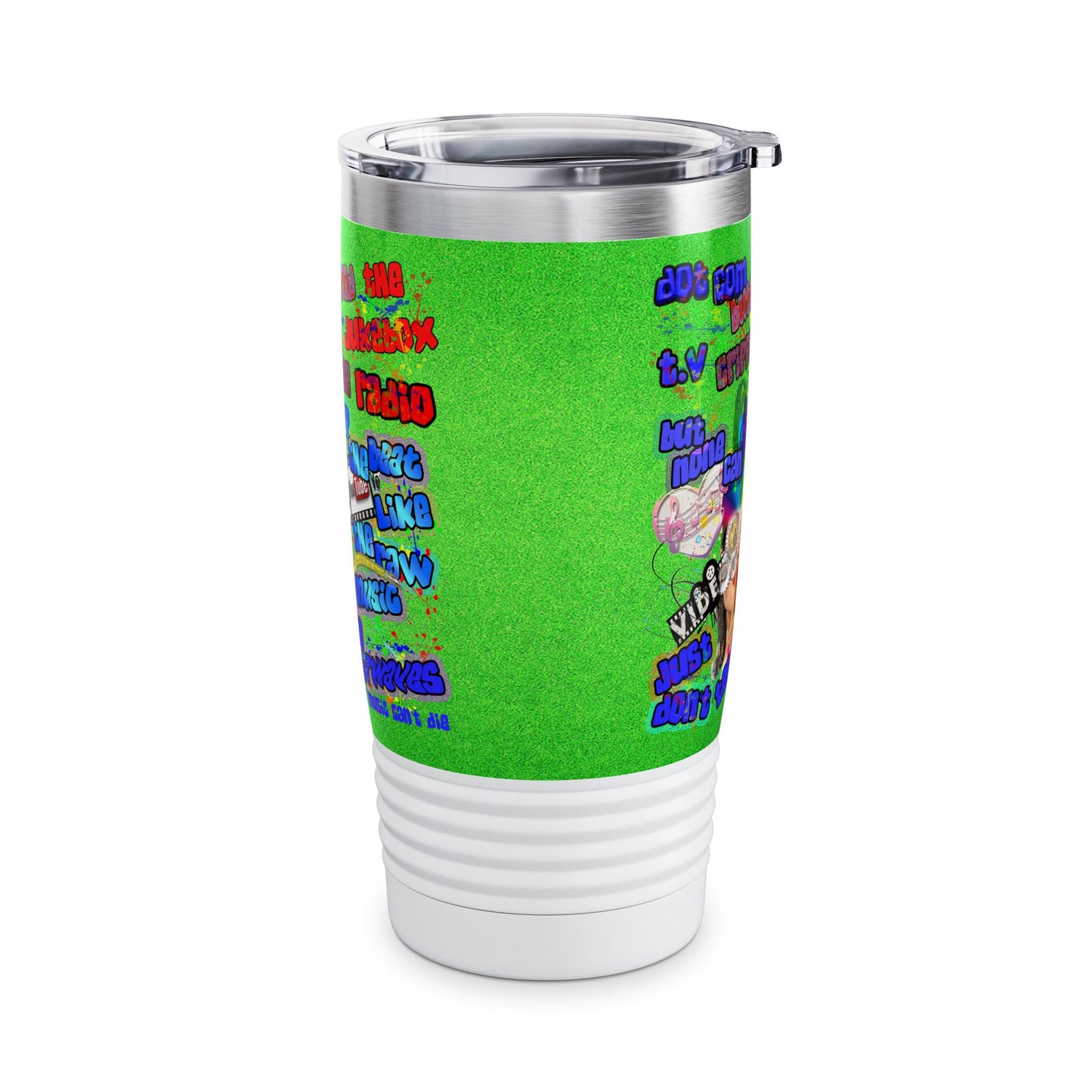 drop the beat - Ringneck Tumbler, 20oz  (green turf)