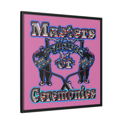 em cee squared - framed canvas art (light pink)