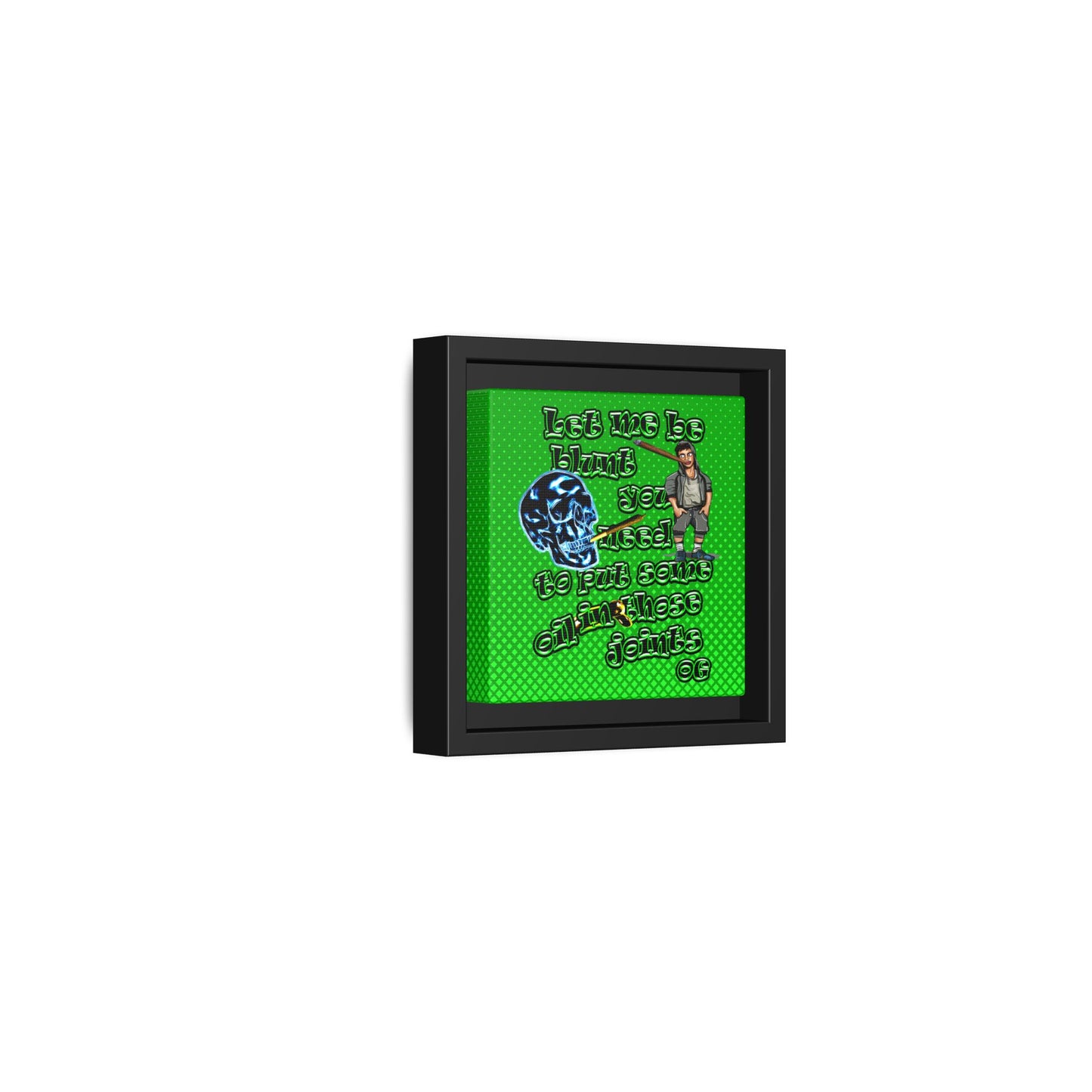 og - framed canvas art (logo green)