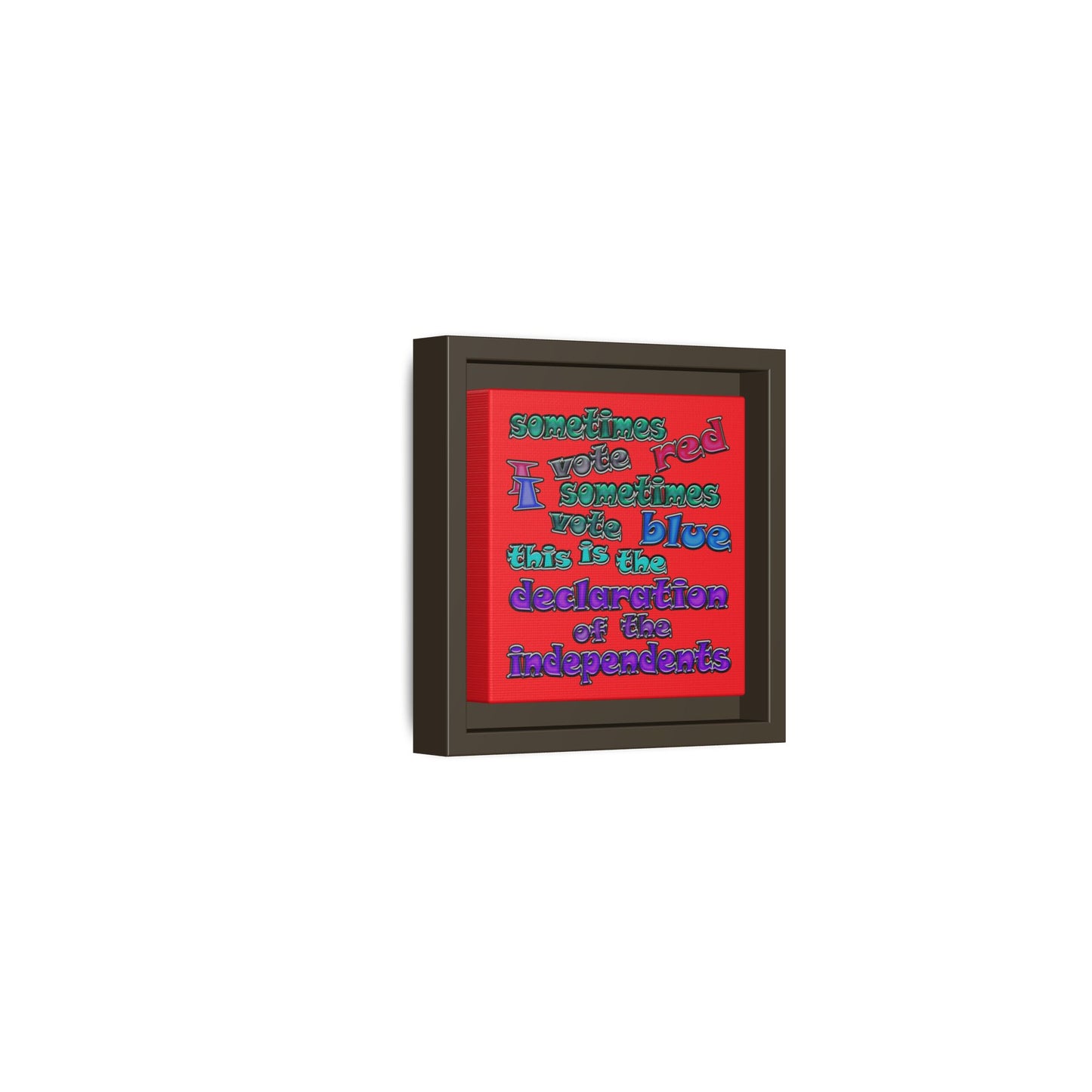 declaration of the independents - framed canvas art (red)